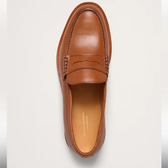 NWT Banana Republic NAVARRE PENNY LOAFER Cognac Leather Loafers Women Size 7 - Picture 3 of 14